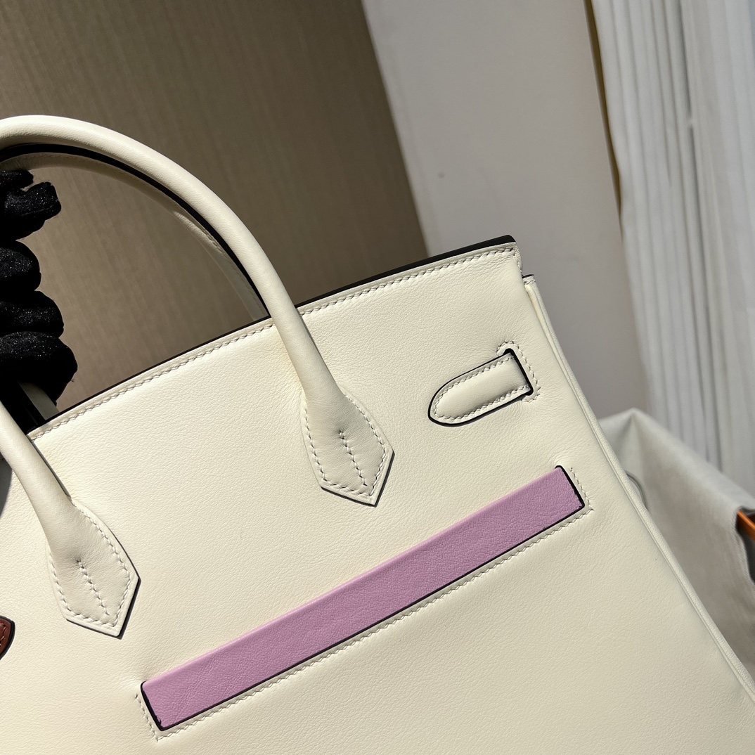 Hermes Birkin 30CM Swift Leather Handbag White 